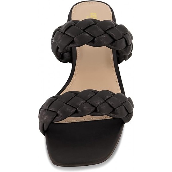 Women's Nan two band braided low block heel slide sandal +Memory Foam and Wide Widths Available